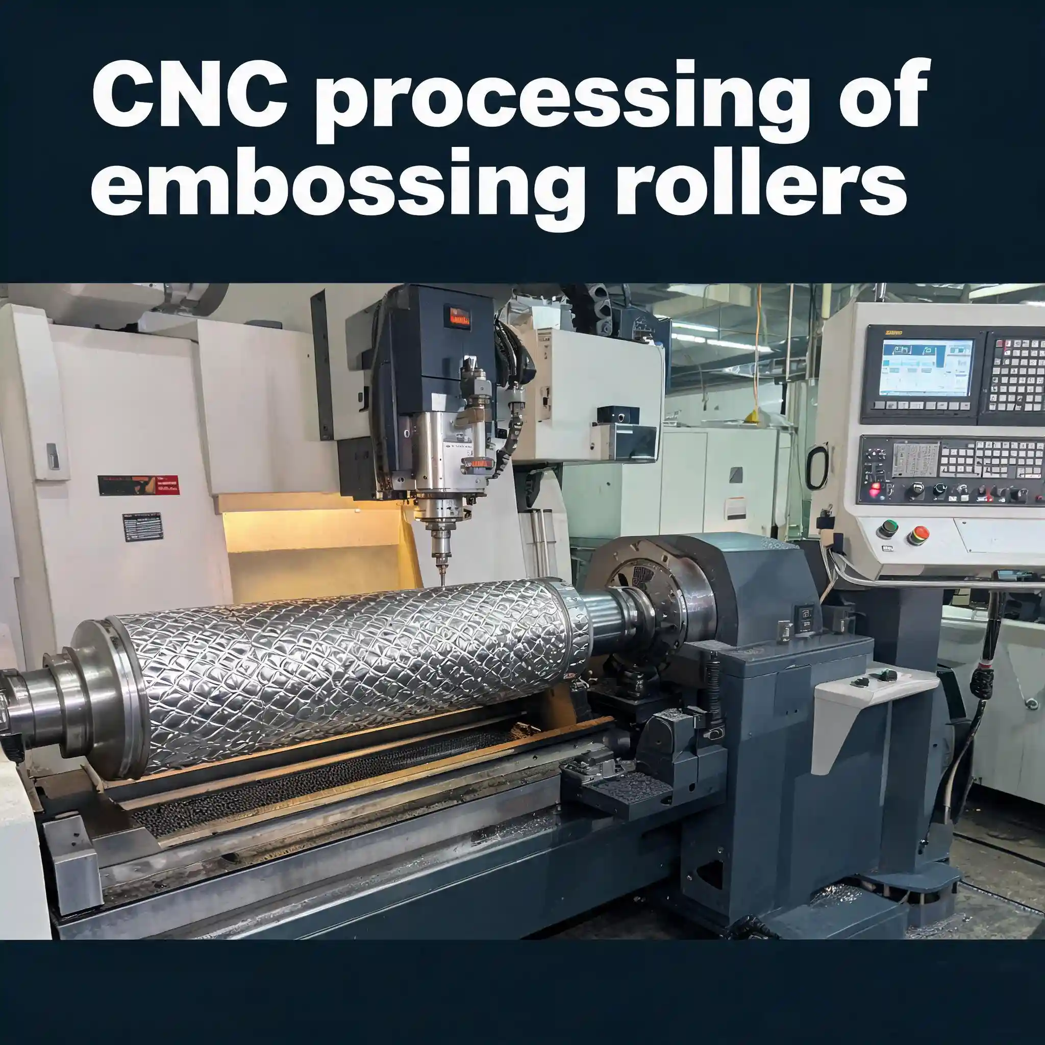 CNC processing of embossing rollers, custom precision embossing roller machined industrial parts